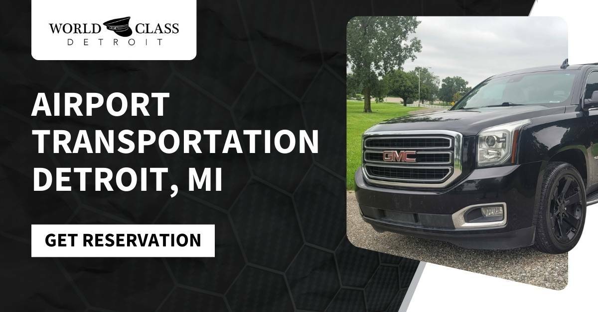 Black GMC Yukon XL Parked With Trees and Grass in the Background | Airport Transportation Detroit, MI | World Class Detroit